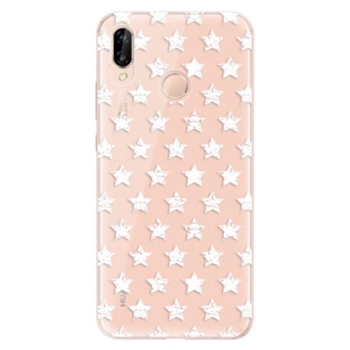 Odolné silikónové puzdro iSaprio - Stars Pattern - white - Huawei P20 Lite