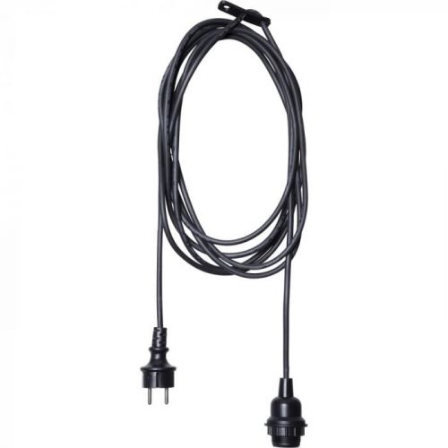 Čierny kábel s koncovkou pre žiarovku Best Season Cord Ute, dĺžka 2,5 m