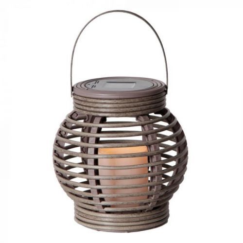 Sivý solárny LED lampáš vhodný do exteriéru Best Season Rustic