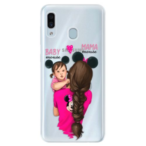 Silikónové puzdro iSaprio - Mama Mouse Brunette and Girl - Samsung Galaxy A30