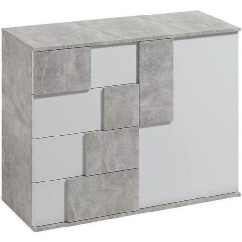 Komoda Elstra I biela/beton