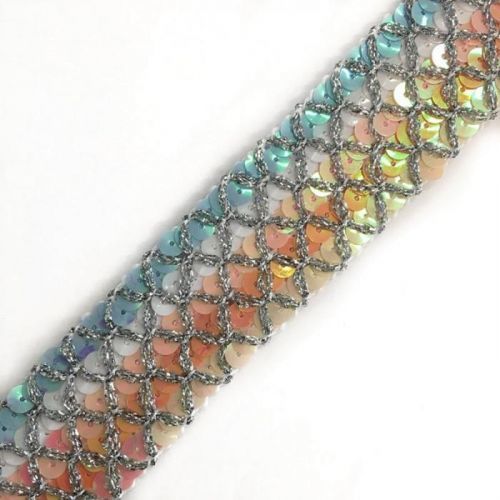Stuha Sequin MULTI rose