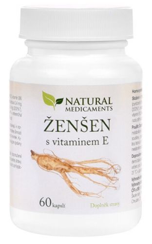 Natural Medicaments Ženšen + vitamín E 60 kapslí