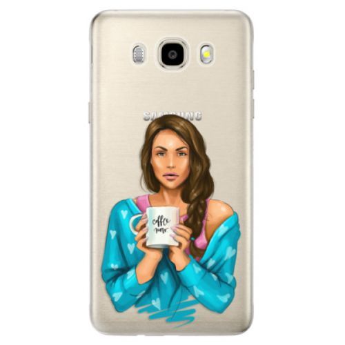 Odolné silikónové puzdro iSaprio - Coffe Now - Brunette - Samsung Galaxy J5 2016