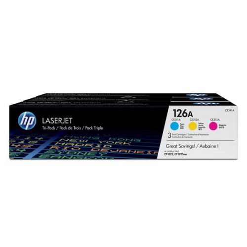 HP originál toner CF341A, CMY, 1000str., HP 126A, HP LaserJet+, N, 900g, 3ks