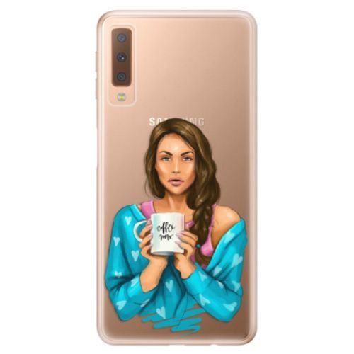 Odolné silikónové puzdro iSaprio - Coffe Now - Brunette - Samsung Galaxy A7 (2018)