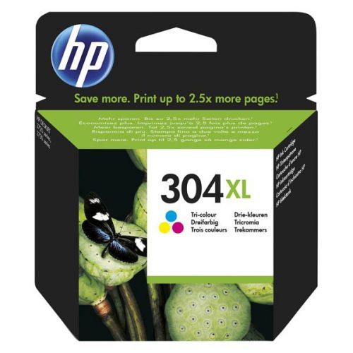 HP originál ink N9K07AE, HP 304XL, Tri-color, blister, 300str., 7ml, HP DeskJet 2620,2630,2632,2633,3720,3730,3732,3735