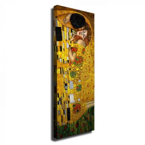 Nástenná reprodukcia na plátne Gustav Klimt The Kiss, 30 × 80 cm