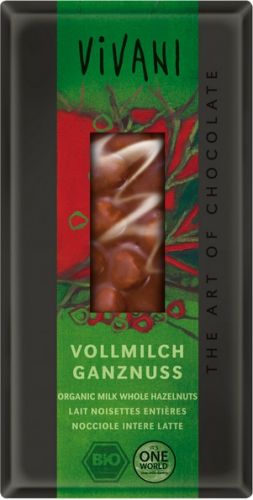 Vivani Bio Mliečna čokoláda s lieskovými orieškami 100g
