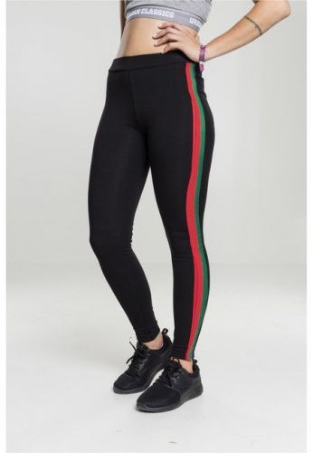 Urban Classics Ladies 3-Tone Tape Leggings black/firered/green - M