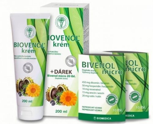 Biomedica Biovenol krém 200 ml + Bivenol micro 20 tabliet