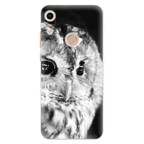 Odolné silikónové puzdro iSaprio - BW Owl - Huawei Honor 8A