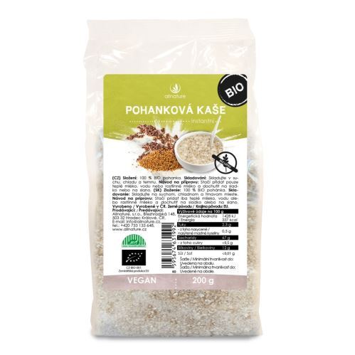 Allnature Pohánková kaša bez lepku BIO 200 g
