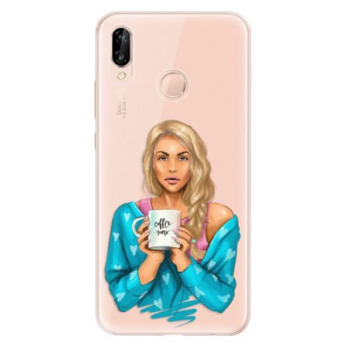 Odolné silikónové puzdro iSaprio - Coffe Now - Blond - Huawei P20 Lite