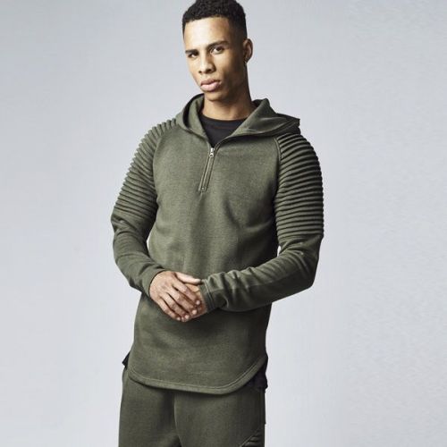Urban Classics Pleat Sleeves Terry Hoody olive - L