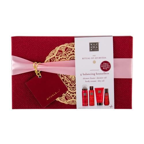Rituals The Ritual Of Ayurveda darčeková kazeta sprchovacia pena 50 ml + sprchovací olej 75 ml + telový krém 70 ml + telový olej 50 ml pre ženy
