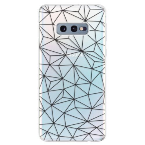 Odolné silikonové pouzdro iSaprio - Abstract Triangles 03 - black - Samsung Galaxy S10e