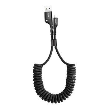 Strunový opletený kábel Baseus USB-C 2A 1m - čierny (ideálny do auta)