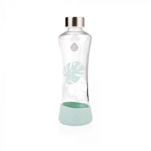 Tyrkysová sklenená fľaša Equa Urban Jungle Monstera, 550 ml