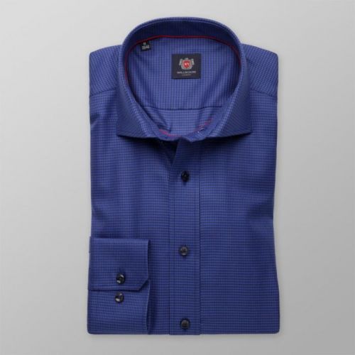 Pánska slim fit košeľa London (výška 176-182) 8309 v modré farbe s úpravou  two-ply