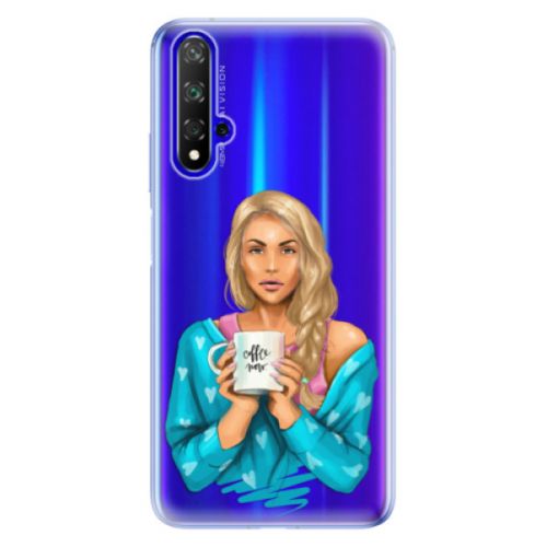 Odolné silikónové puzdro iSaprio - Coffe Now - Blond - Huawei Honor 20