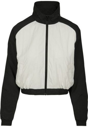 Urban Classics Ladies Short Raglan Crinkle Batwing Jacket blk/wht - L