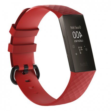 Fitbit Charge 3 Silicone Diamond (Large) remienok, Red