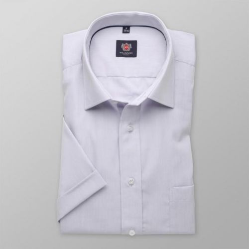 Pánska slim fit košeľa s krátkym rukávom London (výška 176-182) 7842 vo fialkovej farbe s úpravou 2W