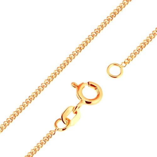 Retiazka v žltom 18K zlate - husto spájané ploché oválne očká, 500 mm