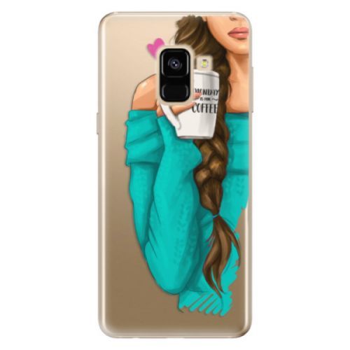 Odolné silikónové puzdro iSaprio - My Coffe and Brunette Girl - Samsung Galaxy A8 2018