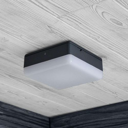 Stropné LED svietidlo Thilo IP54 sivé 16 cm HF