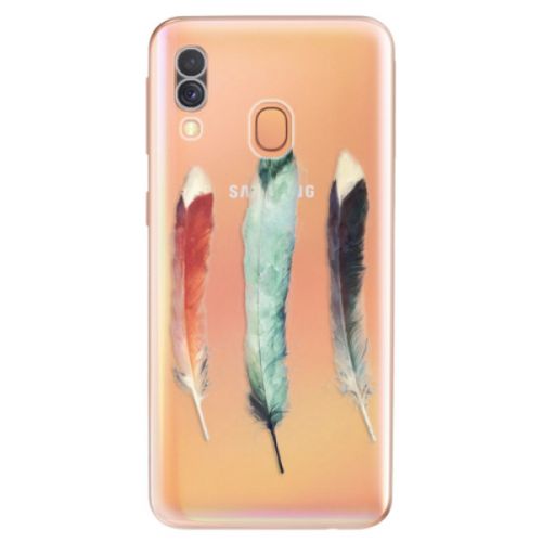Odolné silikónové puzdro iSaprio - Three Feathers - Samsung Galaxy A40