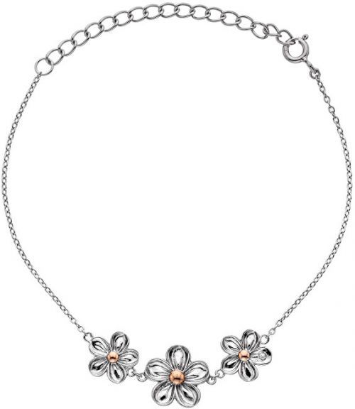 Hot Diamonds Strieborný náramok s kvetmi Forget me not DL596