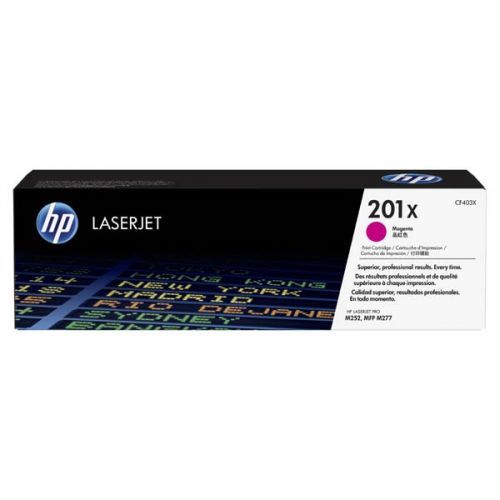 HP originál toner CF403X, magenta, 2300str., HP 201X, HP Color LaserJet MFP 277, Pro M252, 770g