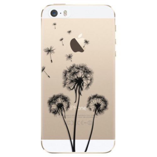 Odolné silikónové puzdro iSaprio - Three Dandelions - black - iPhone 5/5S/SE