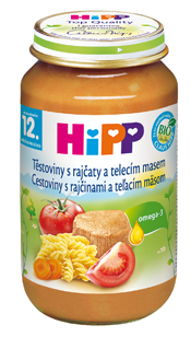 HiPP Príkrm BIO Rajčiny s cestovinami a teľacím mäsom 220 g