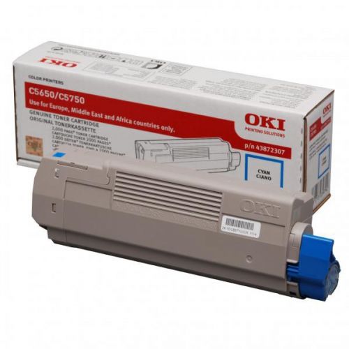 OKI originál toner 43872307, cyan, 2000str., OKI C5650, 5750
