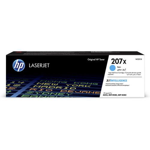 HP originál toner W2211X, cyan, 2450str., HP 207X, HP Color LaserJet Pro M255, MFP M282, M283