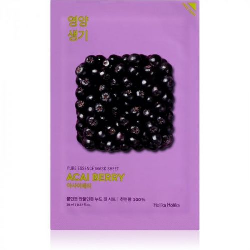 Holika Holika Pure Essence Acai Berry exfoliačná plátienková maska 20 ml