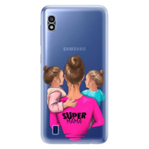 Odolné silikónové puzdro iSaprio - Super Mama - Two Girls - Samsung Galaxy A10