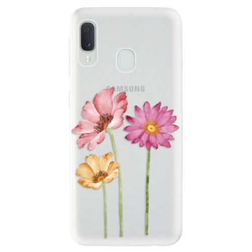 Odolné silikónové puzdro iSaprio - Three Flowers - Samsung Galaxy A20e