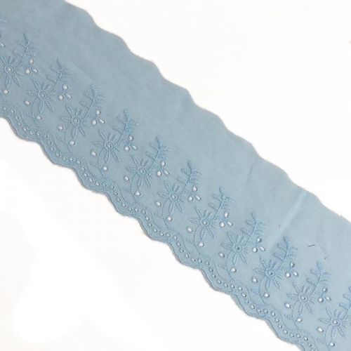 Krajka Double flower light blue