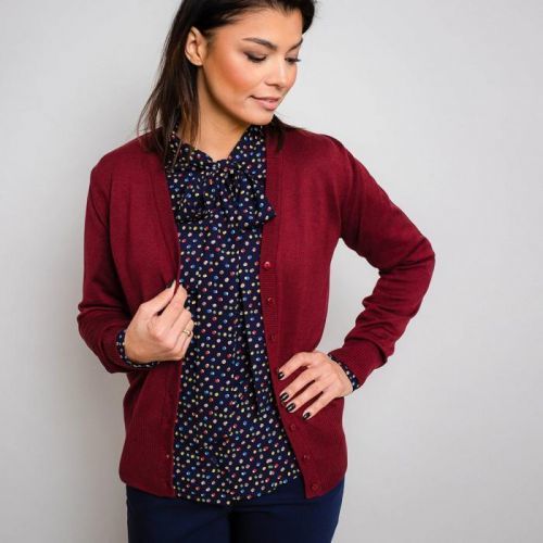 Dámsky svetrík burgundy Willsoor 10278