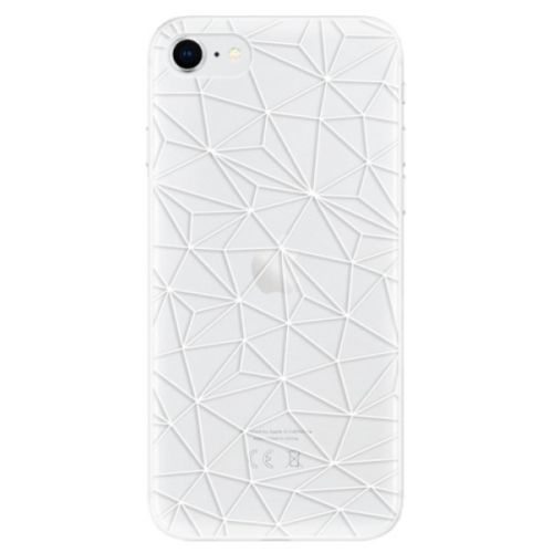 Odolné silikónové puzdro iSaprio - Abstract Triangles 03 - white - iPhone SE 2020