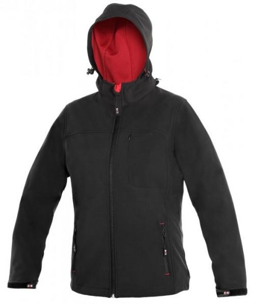Canis Dámska softshellová bunda Digby - Černá / červená | XL