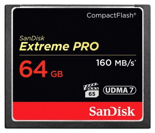 SanDisk CF Extreme PRO 64GB (VPG 65, UDMA 7) - R: 160 MB/s, W: 150 MB/s