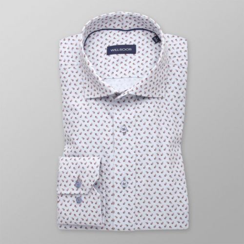 Pánska košeľa Slim Fit s jemným hnedým vzorom 11337