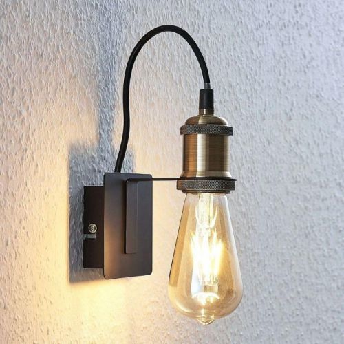 Vintage nástenná lampa Aurella, staromosadzná