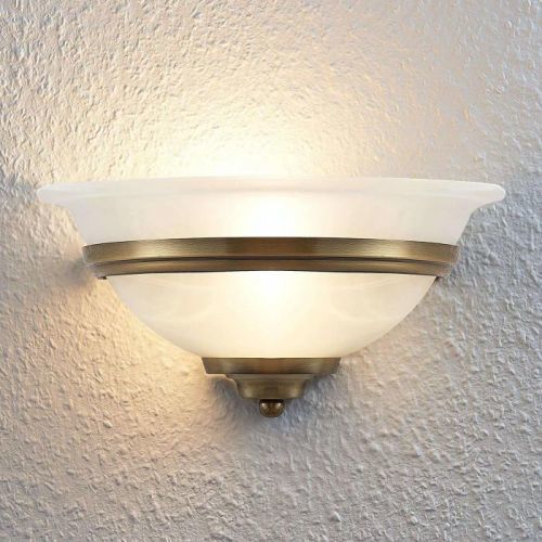 Nástenné svietidlo Irimia sklo starožitná mosadz