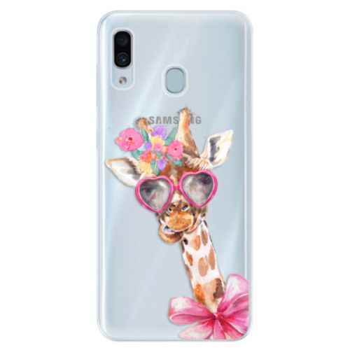 Silikónové puzdro iSaprio - Lady Giraffe - Samsung Galaxy A30